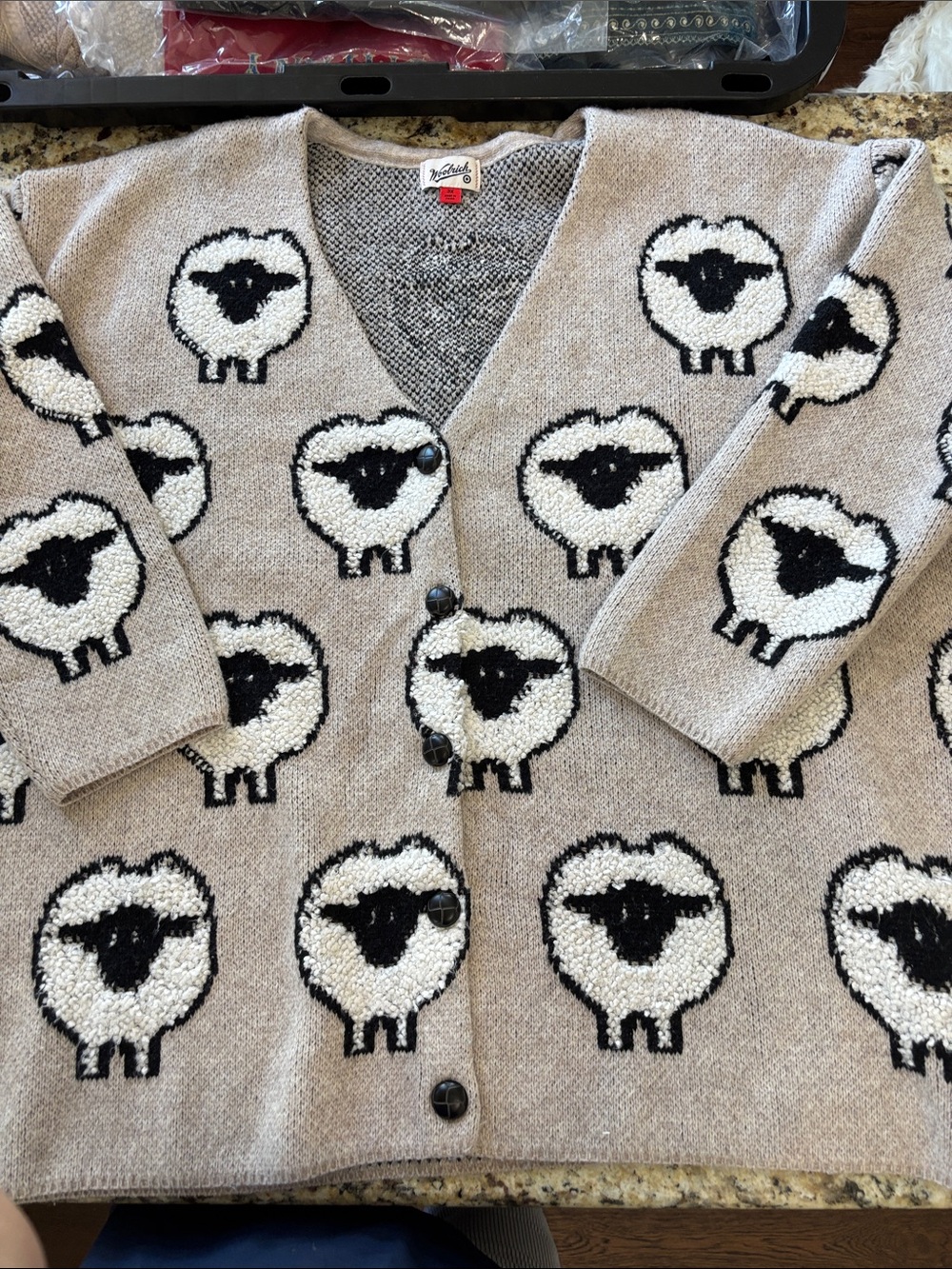 Woolrich Beige women’s Cardigan with Sheep Motif